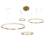 GLOBOSTAR® DIAMOND TETRA 61149 Μοντέρνο Κρεμαστό Φωτιστικό Οροφής LED 150W 18379lm 360° AC 220-240V IP20 Ρυθμιζόμενο Λευκό CCT με Χειριστήριο από 2700K έως 6000K Dimmable - Lumileds SMD Chip - Χρυσό Βούρτσας - Μ150 x Π150 x Υ60cm - 3 Χρόνια Εγγύηση - Image 3