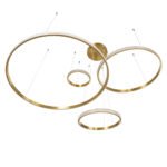 GLOBOSTAR® DIAMOND TETRA 61149 Μοντέρνο Κρεμαστό Φωτιστικό Οροφής LED 150W 18379lm 360° AC 220-240V IP20 Ρυθμιζόμενο Λευκό CCT με Χειριστήριο από 2700K έως 6000K Dimmable - Lumileds SMD Chip - Χρυσό Βούρτσας - Μ150 x Π150 x Υ60cm - 3 Χρόνια Εγγύηση - Image 4