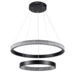 GLOBOSTAR® DIAMOND DUO 61150-DECO Μοντέρνο Κρεμαστό Φωτιστικό Οροφής LED 75W 8743lm 360° AC 220-240V IP20 Ρυθμιζόμενο Λευκό CCT με Χειριστήριο από 2700K έως 6000K Dimmable - Lumileds SMD Chip - Μαύρο Ματ - Μ60 x Π60 x Υ60cm - 3 Χρόνια Εγγύηση - Image 5