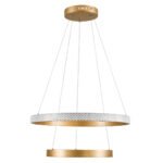 GLOBOSTAR® DIAMOND DUO 61151 Μοντέρνο Κρεμαστό Φωτιστικό Οροφής LED 75W 8743lm 360° AC 220-240V IP20 Ρυθμιζόμενο Λευκό CCT με Χειριστήριο από 2700K έως 6000K Dimmable - Lumileds SMD Chip - Χρυσό Βούρτσας - Μ60 x Π60 x Υ60cm - 3 Χρόνια Εγγύηση - Image 4