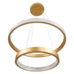 GLOBOSTAR® DIAMOND DUO 61151 Μοντέρνο Κρεμαστό Φωτιστικό Οροφής LED 75W 8743lm 360° AC 220-240V IP20 Ρυθμιζόμενο Λευκό CCT με Χειριστήριο από 2700K έως 6000K Dimmable - Lumileds SMD Chip - Χρυσό Βούρτσας - Μ60 x Π60 x Υ60cm - 3 Χρόνια Εγγύηση - Image 5