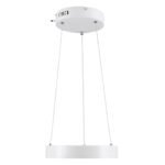 GLOBOSTAR® NEMESIS 61153 Μοντέρνο Κρεμαστό Φωτιστικό Οροφής LED 20W 2356lm 360° AC 220-240V IP20 Ρυθμιζόμενο Λευκό CCT με Χειριστήριο από 2700K έως 6000K Dimmable - Lumileds SMD Chip - Λευκό Ματ - Μ25 x Π25 x Υ4cm - 3 Χρόνια Εγγύηση - Image 4