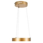 GLOBOSTAR® NEMESIS 61154 Μοντέρνο Κρεμαστό Φωτιστικό Οροφής LED 20W 2356lm 360° AC 220-240V IP20 Ρυθμιζόμενο Λευκό CCT με Χειριστήριο από 2700K έως 6000K Dimmable - Lumileds SMD Chip - Χρυσό Βούρτσας - Μ25 x Π25 x Υ4cm - 3 Χρόνια Εγγύηση - Image 4