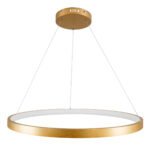 GLOBOSTAR® NEMESIS 61163 Μοντέρνο Κρεμαστό Φωτιστικό Οροφής LED 67W 7689lm 360° AC 220-240V IP20 Ρυθμιζόμενο Λευκό CCT με Χειριστήριο από 2700K έως 6000K Dimmable - Lumileds SMD Chip - Χρυσό Βούρτσας - Μ80 x Π80 x Υ4cm - 3 Χρόνια Εγγύηση - Image 5