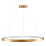 GLOBOSTAR® NEMESIS 61166 Μοντέρνο Κρεμαστό Φωτιστικό Οροφής LED 75W 8743lm 360° AC 220-240V IP20 Ρυθμιζόμενο Λευκό CCT με Χειριστήριο από 2700K έως 6000K Dimmable - Lumileds SMD Chip - Χρυσό Βούρτσας - Μ100 x Π100 x Υ4cm - 3 Χρόνια Εγγύηση - Image 5