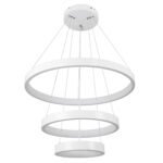 GLOBOSTAR® NEMESIS TRIO 61168 Μοντέρνο Κρεμαστό Φωτιστικό Οροφής LED 100W 12123lm 360° AC 220-240V IP20 Ρυθμιζόμενο Λευκό CCT με Χειριστήριο από 2700K έως 6000K Dimmable - Lumileds SMD Chip - Λευκό Ματ - Μ60 x Π60 x Υ60cm - 3 Χρόνια Εγγύηση - Image 3