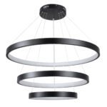 GLOBOSTAR® NEMESIS TRIO 61170-DECO Μοντέρνο Κρεμαστό Φωτιστικό Οροφής LED 120W 14723lm 360° AC 220-240V IP20 Ρυθμιζόμενο Λευκό CCT με Χειριστήριο από 2700K έως 6000K Dimmable - Lumileds SMD Chip - Μαύρο Ματ - Μ80 x Π80 x Υ80cm - 3 Χρόνια Εγγύηση - Image 5