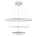 GLOBOSTAR® NEMESIS TRIO 61171 Μοντέρνο Κρεμαστό Φωτιστικό Οροφής LED 120W 14723lm 360° AC 220-240V IP20 Ρυθμιζόμενο Λευκό CCT με Χειριστήριο από 2700K έως 6000K Dimmable - Lumileds SMD Chip - Λευκό Ματ - Μ80 x Π80 x Υ80cm - 3 Χρόνια Εγγύηση - Image 4