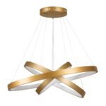 GLOBOSTAR® NEMESIS TRIO 61172 Μοντέρνο Κρεμαστό Φωτιστικό Οροφής LED 120W 14723lm 360° AC 220-240V IP20 Ρυθμιζόμενο Λευκό CCT με Χειριστήριο από 2700K έως 6000K Dimmable - Lumileds SMD Chip - Χρυσό Βούρτσας - Μ80 x Π80 x Υ80cm - 3 Χρόνια Εγγύηση - Image 6