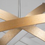 GLOBOSTAR® NEMESIS TRIO 61172-DECO Μοντέρνο Κρεμαστό Φωτιστικό Οροφής LED 120W 14723lm 360° AC 220-240V IP20 Ρυθμιζόμενο Λευκό CCT με Χειριστήριο από 2700K έως 6000K Dimmable - Lumileds SMD Chip - Χρυσό Βούρτσας - Μ80 x Π80 x Υ80cm - 3 Χρόνια Εγγύηση - Image 4