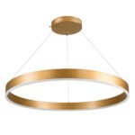 GLOBOSTAR® VENOM 61181 Μοντέρνο Κρεμαστό Φωτιστικό Οροφής LED 67W 7863lm 120° AC 220-240V IP20 Ρυθμιζόμενο Λευκό CCT με Χειριστήριο από 2700K έως 6000K Dimmable - Lumileds SMD Chip - Χρυσό Βούρτσας - Μ80 x Π80 x Υ6.5cm - 3 Χρόνια Εγγύηση - Image 3