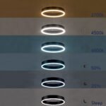 GLOBOSTAR® VENOM 61182 Μοντέρνο Κρεμαστό Φωτιστικό Οροφής LED 75W 8818lm 120° AC 220-240V IP20 Ρυθμιζόμενο Λευκό CCT με Χειριστήριο από 2700K έως 6000K Dimmable - Lumileds SMD Chip - Μαύρο Ματ - Μ100 x Π100 x Υ6.5cm - 3 Χρόνια Εγγύηση - Image 11