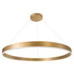 GLOBOSTAR® VENOM 61184 Μοντέρνο Κρεμαστό Φωτιστικό Οροφής LED 75W 8818lm 120° AC 220-240V IP20 Ρυθμιζόμενο Λευκό CCT με Χειριστήριο από 2700K έως 6000K Dimmable - Lumileds SMD Chip - Χρυσό Βούρτσας - Μ100 x Π100 x Υ6.5cm - 3 Χρόνια Εγγύηση - Image 3