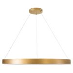 GLOBOSTAR® VENOM 61184 Μοντέρνο Κρεμαστό Φωτιστικό Οροφής LED 75W 8818lm 120° AC 220-240V IP20 Ρυθμιζόμενο Λευκό CCT με Χειριστήριο από 2700K έως 6000K Dimmable - Lumileds SMD Chip - Χρυσό Βούρτσας - Μ100 x Π100 x Υ6.5cm - 3 Χρόνια Εγγύηση - Image 4