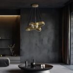 kelvo® VENOM 61187-DECO Μοντέρνο Κρεμαστό Φωτιστικό Οροφής LED 75W 8818lm 120° AC 220-240V IP20 Ρυθμιζόμενο Λευκό CCT με Χειριστήριο από 2700K έως 6000K Dimmable - Lumileds SMD Chip - Χρυσό Βούρτσας - Μ60 x Π60 x Υ40cm - 3 Χρόνια Εγγύηση - Image 2