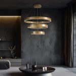 kelvo® VENOM 61190 Μοντέρνο Κρεμαστό Φωτιστικό Οροφής LED 120W 14158lm 120° AC 220-240V IP20 Ρυθμιζόμενο Λευκό CCT με Χειριστήριο από 2700K έως 6000K Dimmable - Lumileds SMD Chip - Χρυσό Βούρτσας - Μ80 x Π80 x Υ60cm - 3 Χρόνια Εγγύηση - Image 2