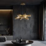 kelvo® VENOM 61190-DECO Μοντέρνο Κρεμαστό Φωτιστικό Οροφής LED 120W 14158lm 120° AC 220-240V IP20 Ρυθμιζόμενο Λευκό CCT με Χειριστήριο από 2700K έως 6000K Dimmable - Lumileds SMD Chip - Χρυσό Βούρτσας - Μ80 x Π80 x Υ60cm - 3 Χρόνια Εγγύηση - Image 2