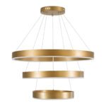 kelvo® VENOM 61190 Μοντέρνο Κρεμαστό Φωτιστικό Οροφής LED 120W 14158lm 120° AC 220-240V IP20 Ρυθμιζόμενο Λευκό CCT με Χειριστήριο από 2700K έως 6000K Dimmable - Lumileds SMD Chip - Χρυσό Βούρτσας - Μ80 x Π80 x Υ60cm - 3 Χρόνια Εγγύηση - Image 4