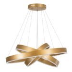 kelvo® VENOM 61190 Μοντέρνο Κρεμαστό Φωτιστικό Οροφής LED 120W 14158lm 120° AC 220-240V IP20 Ρυθμιζόμενο Λευκό CCT με Χειριστήριο από 2700K έως 6000K Dimmable - Lumileds SMD Chip - Χρυσό Βούρτσας - Μ80 x Π80 x Υ60cm - 3 Χρόνια Εγγύηση - Image 6