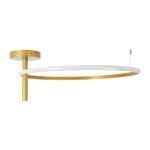 GLOBOSTAR® VERONA 61225 Μοντέρνο Φωτιστικό Οροφής LED 36W 4032lm 360° AC 220-240V IP20 Ρυθμιζόμενο Λευκό CCT με On/Off 2700K/4500K/6000K - Lumileds SMD Chip - Χρυσό Βούρτσας - Μ60 x Π60 x Υ23cm - 3 Χρόνια Εγγύηση - Image 4