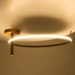 GLOBOSTAR® VERONA 61225 Μοντέρνο Φωτιστικό Οροφής LED 36W 4032lm 360° AC 220-240V IP20 Ρυθμιζόμενο Λευκό CCT με On/Off 2700K/4500K/6000K - Lumileds SMD Chip - Χρυσό Βούρτσας - Μ60 x Π60 x Υ23cm - 3 Χρόνια Εγγύηση - Image 9