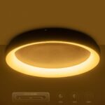 GLOBOSTAR® SALEM 61240 Μοντέρνο Φωτιστικό Οροφής LED 105W 12075lm 120° AC 220-240V IP20 Ρυθμιζόμενο Λευκό CCT με Χειριστήριο από 2700K έως 6000K Dimmable - Lumileds SMD Chip - Καφέ Ματ - Μ60 x Π60 x Υ9.5cm - 3 Χρόνια Εγγύηση - Image 11