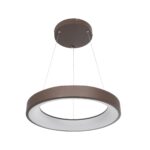 GLOBOSTAR® SALEM 61244 Μοντέρνο Κρεμαστό Φωτιστικό Οροφής LED 75W 8625lm 120° AC 220-240V IP20 Ρυθμιζόμενο Λευκό CCT με Χειριστήριο από 2700K έως 6000K Dimmable - Lumileds SMD Chip - Καφέ Ματ - Μ45 x Π45 x Υ7cm - 3 Χρόνια Εγγύηση - Image 2