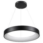 GLOBOSTAR® SALEM 61245 Μοντέρνο Κρεμαστό Φωτιστικό Οροφής LED 105W 12075lm 120° AC 220-240V IP20 Ρυθμιζόμενο Λευκό CCT με Χειριστήριο από 2700K έως 6000K Dimmable - Lumileds SMD Chip - Μαύρο Ματ - Μ60 x Π60 x Υ7cm - 3 Χρόνια Εγγύηση - Image 3