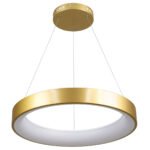 GLOBOSTAR® SALEM 61247 Μοντέρνο Κρεμαστό Φωτιστικό Οροφής LED 105W 12075lm 120° AC 220-240V IP20 Ρυθμιζόμενο Λευκό CCT με Χειριστήριο από 2700K έως 6000K Dimmable - Lumileds SMD Chip - Χρυσό - Μ60 x Π60 x Υ7cm - 3 Χρόνια Εγγύηση - Image 3