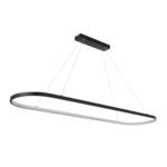 GLOBOSTAR® BOLIVAR 61271 Μοντέρνο Κρεμαστό Φωτιστικό Οροφής LED 54W 6210lm 360° AC 220-240V IP20 Ρυθμιζόμενο Λευκό CCT με Χειριστήριο από 2700K έως 6000K Dimmable - Lumileds SMD Chip - Μαύρο Ματ - Μ120 x Π30 x Υ2cm - 3 Χρόνια Εγγύηση - Image 3