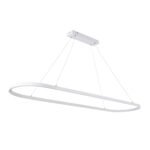 GLOBOSTAR® BOLIVAR 61272 Μοντέρνο Κρεμαστό Φωτιστικό Οροφής LED 54W 6210lm 360° AC 220-240V IP20 Ρυθμιζόμενο Λευκό CCT με Χειριστήριο από 2700K έως 6000K Dimmable - Lumileds SMD Chip - Λευκό Ματ - Μ120 x Π30 x Υ2cm - 3 Χρόνια Εγγύηση - Image 3