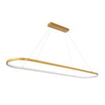 GLOBOSTAR® BOLIVAR 61274 Μοντέρνο Κρεμαστό Φωτιστικό Οροφής LED 54W 6210lm 360° AC 220-240V IP20 Ρυθμιζόμενο Λευκό CCT με Χειριστήριο από 2700K έως 6000K Dimmable - Lumileds SMD Chip - Χρυσό Βούρτσας - Μ120 x Π30 x Υ2cm - 3 Χρόνια Εγγύηση - Image 3