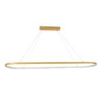 GLOBOSTAR® BOLIVAR 61274 Μοντέρνο Κρεμαστό Φωτιστικό Οροφής LED 54W 6210lm 360° AC 220-240V IP20 Ρυθμιζόμενο Λευκό CCT με Χειριστήριο από 2700K έως 6000K Dimmable - Lumileds SMD Chip - Χρυσό Βούρτσας - Μ120 x Π30 x Υ2cm - 3 Χρόνια Εγγύηση - Image 4