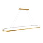 GLOBOSTAR® BOLIVAR 61274 Μοντέρνο Κρεμαστό Φωτιστικό Οροφής LED 54W 6210lm 360° AC 220-240V IP20 Ρυθμιζόμενο Λευκό CCT με Χειριστήριο από 2700K έως 6000K Dimmable - Lumileds SMD Chip - Χρυσό Βούρτσας - Μ120 x Π30 x Υ2cm - 3 Χρόνια Εγγύηση - Image 6