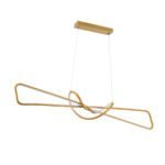 GLOBOSTAR® DOLORES 61282 Μοντέρνο Κρεμαστό Φωτιστικό Οροφής LED 105W 11760lm 300° AC 220-240V IP20 Ρυθμιζόμενο Λευκό CCT με Χειριστήριο από 2700K έως 6000K Dimmable - Lumileds SMD Chip - Χρυσό Βούρτσας - Μ110 x Π17 x Υ17.5cm - 3 Χρόνια Εγγύηση - Image 3