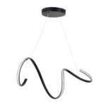 GLOBOSTAR® SPIRALE 61283 Μοντέρνο Κρεμαστό Φωτιστικό Οροφής LED 75W 8400lm 300° AC 220-240V IP20 Ρυθμιζόμενο Λευκό CCT με Χειριστήριο από 2700K έως 6000K Dimmable - Lumileds SMD Chip - Μαύρο Ματ - Μ72 x Π25 x Υ30cm - 3 Χρόνια Εγγύηση - Image 3