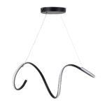 GLOBOSTAR® SPIRALE 61283 Μοντέρνο Κρεμαστό Φωτιστικό Οροφής LED 75W 8400lm 300° AC 220-240V IP20 Ρυθμιζόμενο Λευκό CCT με Χειριστήριο από 2700K έως 6000K Dimmable - Lumileds SMD Chip - Μαύρο Ματ - Μ72 x Π25 x Υ30cm - 3 Χρόνια Εγγύηση - Image 4