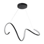 GLOBOSTAR® SPIRALE 61283 Μοντέρνο Κρεμαστό Φωτιστικό Οροφής LED 75W 8400lm 300° AC 220-240V IP20 Ρυθμιζόμενο Λευκό CCT με Χειριστήριο από 2700K έως 6000K Dimmable - Lumileds SMD Chip - Μαύρο Ματ - Μ72 x Π25 x Υ30cm - 3 Χρόνια Εγγύηση - Image 5