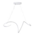 GLOBOSTAR® SPIRALE 61284 Μοντέρνο Κρεμαστό Φωτιστικό Οροφής LED 75W 8400lm 300° AC 220-240V IP20 Ρυθμιζόμενο Λευκό CCT με Χειριστήριο από 2700K έως 6000K Dimmable - Lumileds SMD Chip - Λευκό Ματ - Μ72 x Π25 x Υ30cm - 3 Χρόνια Εγγύηση - Image 4