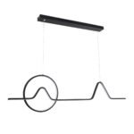 GLOBOSTAR® WINDY 61292 Μοντέρνο Κρεμαστό Φωτιστικό Οροφής LED 67W 7504lm 300° AC 220-240V IP20 Ρυθμιζόμενο Λευκό CCT με Χειριστήριο από 2700K έως 6000K Dimmable - Lumileds SMD Chip - Μαύρο Ματ - Μ120 x Π4 x Υ30cm - 3 Χρόνια Εγγύηση - Image 3