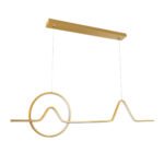 GLOBOSTAR® WINDY 61293 Μοντέρνο Κρεμαστό Φωτιστικό Οροφής LED 67W 7504lm 300° AC 220-240V IP20 Ρυθμιζόμενο Λευκό CCT με Χειριστήριο από 2700K έως 6000K Dimmable - Lumileds SMD Chip - Χρυσό Βούρτσας - Μ120 x Π4 x Υ30cm - 3 Χρόνια Εγγύηση - Image 3