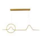 GLOBOSTAR® WINDY 61293 Μοντέρνο Κρεμαστό Φωτιστικό Οροφής LED 67W 7504lm 300° AC 220-240V IP20 Ρυθμιζόμενο Λευκό CCT με Χειριστήριο από 2700K έως 6000K Dimmable - Lumileds SMD Chip - Χρυσό Βούρτσας - Μ120 x Π4 x Υ30cm - 3 Χρόνια Εγγύηση - Image 4