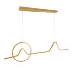 GLOBOSTAR® WINDY 61293 Μοντέρνο Κρεμαστό Φωτιστικό Οροφής LED 67W 7504lm 300° AC 220-240V IP20 Ρυθμιζόμενο Λευκό CCT με Χειριστήριο από 2700K έως 6000K Dimmable - Lumileds SMD Chip - Χρυσό Βούρτσας - Μ120 x Π4 x Υ30cm - 3 Χρόνια Εγγύηση - Image 6