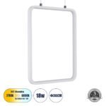 GLOBOSTAR® NEROBA 61303 Μοντέρνο Κρεμαστό Φωτιστικό Οροφής LED 18W 1980lm 360° AC 220-240V IP20 Ρυθμιζόμενο Λευκό CCT με On/Off 2700K/4500K/6000K - Lumileds SMD Chip - Λευκό Ματ - Μ29 x Π2 x Υ36cm - 3 Χρόνια Εγγύηση