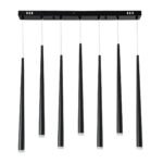 GLOBOSTAR® TEARS 61311 Μοντέρνο Κρεμαστό Φωτιστικό Οροφής LED 21W 2310lm 180° AC 220-240V IP20 Ρυθμιζόμενο Λευκό CCT με Χειριστήριο από 2700K έως 6000K Dimmable - Lumileds SMD Chip - Μαύρο Ματ - Μ70 x Π3.2 x Υ60cm - 3 Χρόνια Εγγύηση - Image 4