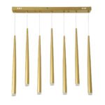 GLOBOSTAR® TEARS 61312 Μοντέρνο Κρεμαστό Φωτιστικό Οροφής LED 21W 2310lm 180° AC 220-240V IP20 Ρυθμιζόμενο Λευκό CCT με Χειριστήριο από 2700K έως 6000K Dimmable - Lumileds SMD Chip - Χρυσό Βούρτσας - Μ70 x Π3.2 x Υ60cm - 3 Χρόνια Εγγύηση - Image 3