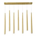 GLOBOSTAR® TEARS 61312 Μοντέρνο Κρεμαστό Φωτιστικό Οροφής LED 21W 2310lm 180° AC 220-240V IP20 Ρυθμιζόμενο Λευκό CCT με Χειριστήριο από 2700K έως 6000K Dimmable - Lumileds SMD Chip - Χρυσό Βούρτσας - Μ70 x Π3.2 x Υ60cm - 3 Χρόνια Εγγύηση - Image 4