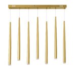 GLOBOSTAR® TEARS 61312 Μοντέρνο Κρεμαστό Φωτιστικό Οροφής LED 21W 2310lm 180° AC 220-240V IP20 Ρυθμιζόμενο Λευκό CCT με Χειριστήριο από 2700K έως 6000K Dimmable - Lumileds SMD Chip - Χρυσό Βούρτσας - Μ70 x Π3.2 x Υ60cm - 3 Χρόνια Εγγύηση - Image 5