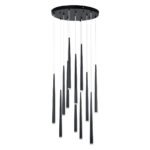 GLOBOSTAR® TEARS 61313 Μοντέρνο Κρεμαστό Φωτιστικό Οροφής LED 36W 3960lm 180° AC 220-240V IP20 Ρυθμιζόμενο Λευκό CCT με Χειριστήριο από 2700K έως 6000K Dimmable - Lumileds SMD Chip - Μαύρο - Μ60 x Π60 x Υ51.5cm - 3 Χρόνια Εγγύηση - Image 4