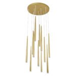 GLOBOSTAR® TEARS 61314 Μοντέρνο Κρεμαστό Φωτιστικό Οροφής LED 36W 3960lm 180° AC 220-240V IP20 Ρυθμιζόμενο Λευκό CCT με Χειριστήριο από 2700K έως 6000K Dimmable - Lumileds SMD Chip - Χρυσό Βούρτσας - Μ60 x Π60 x Υ51.5cm - 3 Χρόνια Εγγύηση - Image 3